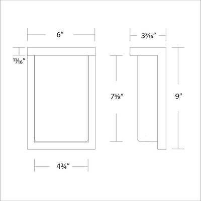 LED Black Aluminum Frame with Acrylic Diffuser Outdoor Wall Sconce - LV LIGHTING