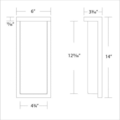 LED Black Aluminum Frame with Acrylic Diffuser Outdoor Wall Sconce - LV LIGHTING