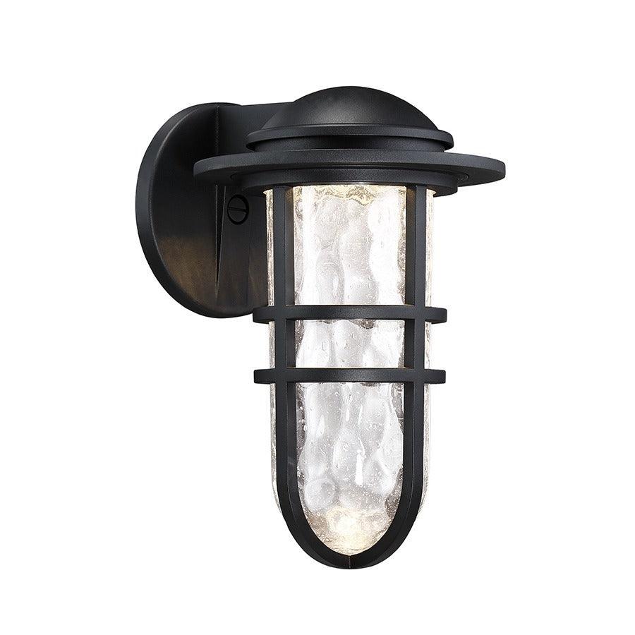 LED Aluminum Frame with Hammered Seedy Blown Glass Shade Outdoor Wall Sconce - LV LIGHTING