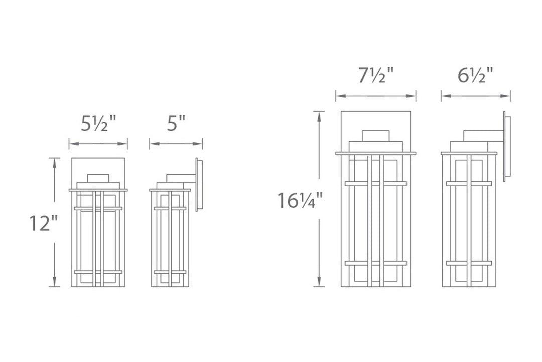 LED Bronze Aluminum Frame with Glass Diffuser Outdoor Wall Sconce - LV LIGHTING