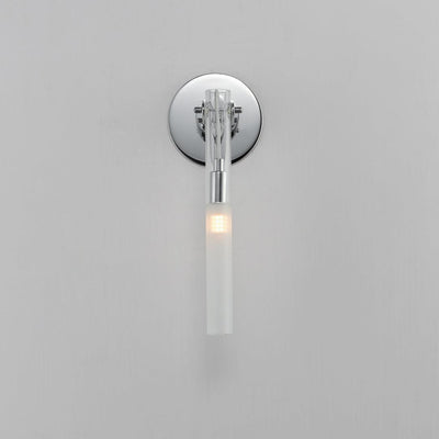 Chrome with Clear and Frosted Cylindrical Glass Tube Wall Sconce - LV LIGHTING