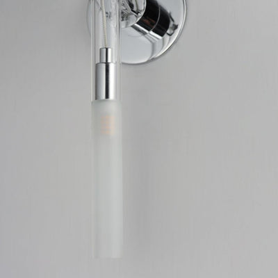 Chrome with Clear and Frosted Cylindrical Glass Tube Wall Sconce - LV LIGHTING