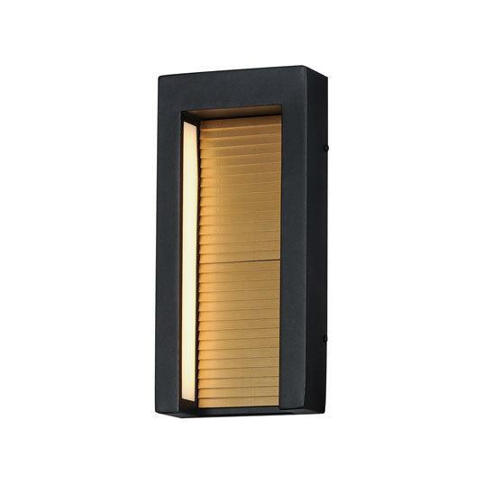 LED Black and Gold Rectangular Frame Outdoor Wall Sconce - LV LIGHTING