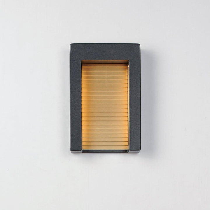 LED Black and Gold Rectangular Frame Outdoor Wall Sconce - LV LIGHTING