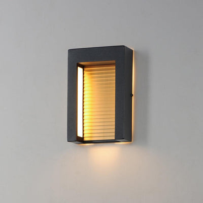 LED Black and Gold Rectangular Frame Outdoor Wall Sconce - LV LIGHTING