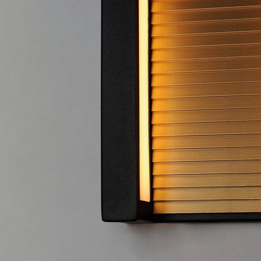LED Black and Gold Rectangular Frame Outdoor Wall Sconce - LV LIGHTING