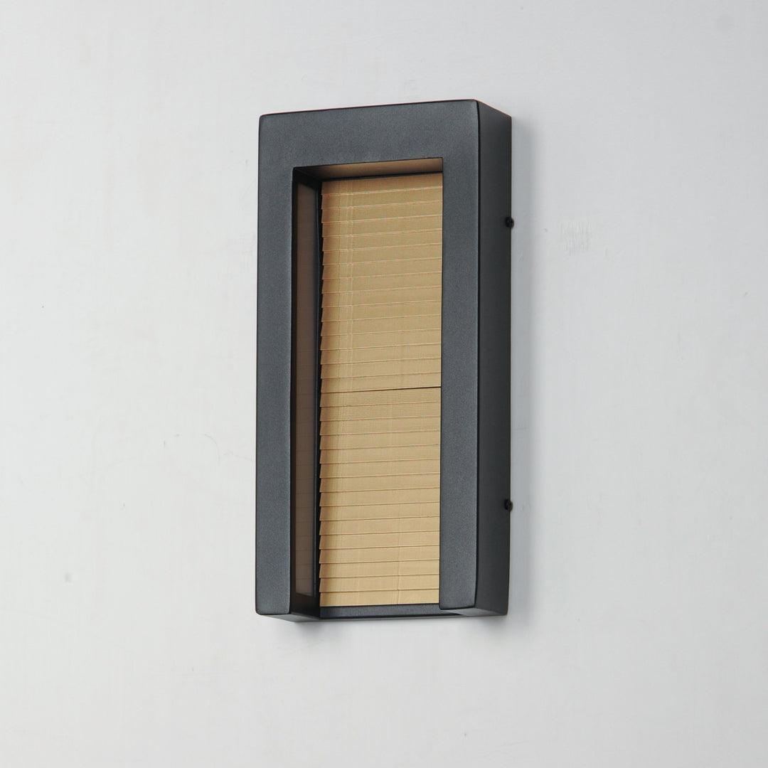 LED Black and Gold Rectangular Frame Outdoor Wall Sconce - LV LIGHTING