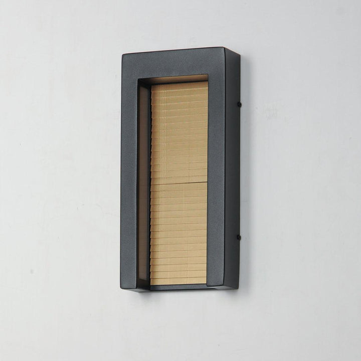 LED Black and Gold Rectangular Frame Outdoor Wall Sconce - LV LIGHTING