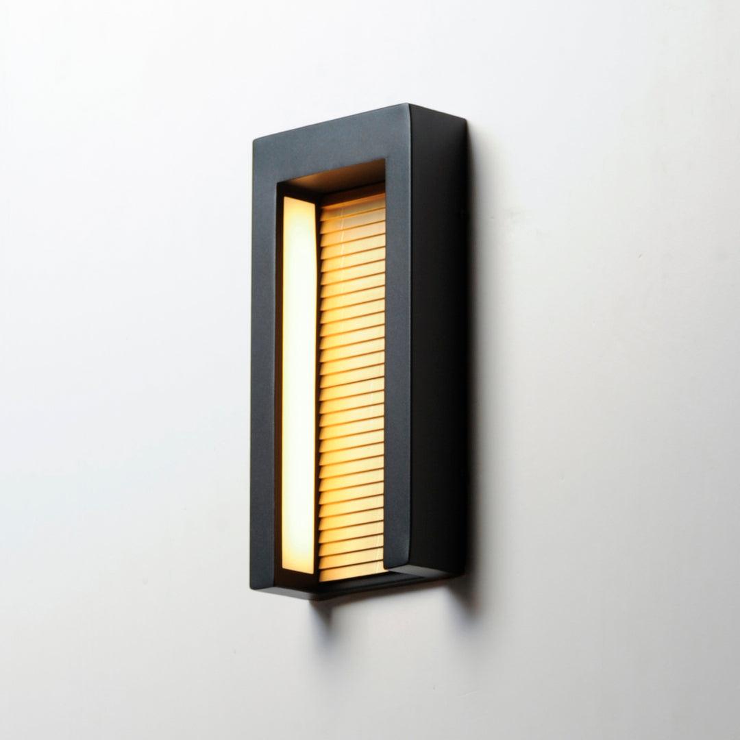LED Black and Gold Rectangular Frame Outdoor Wall Sconce - LV LIGHTING