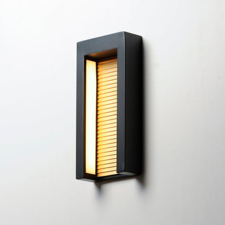 LED Black and Gold Rectangular Frame Outdoor Wall Sconce - LV LIGHTING