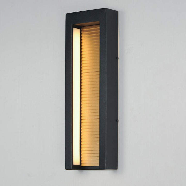 LED Black and Gold Rectangular Frame Outdoor Wall Sconce - LV LIGHTING
