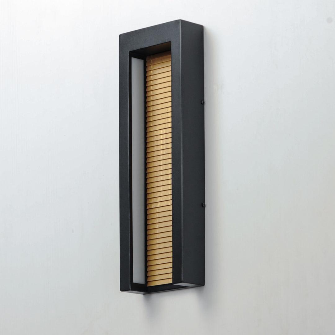 LED Black and Gold Rectangular Frame Outdoor Wall Sconce - LV LIGHTING