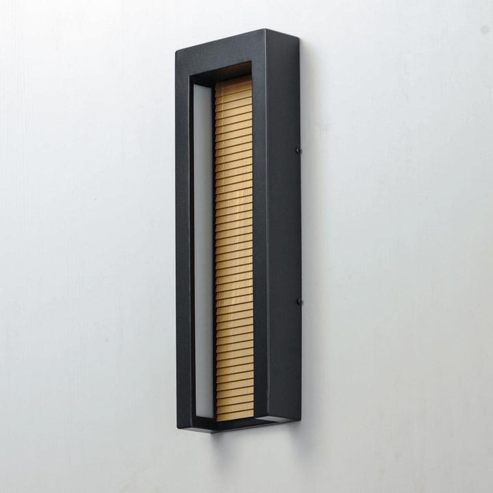 LED Black and Gold Rectangular Frame Outdoor Wall Sconce - LV LIGHTING