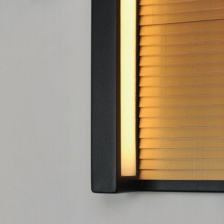 LED Black and Gold Rectangular Frame Outdoor Wall Sconce - LV LIGHTING