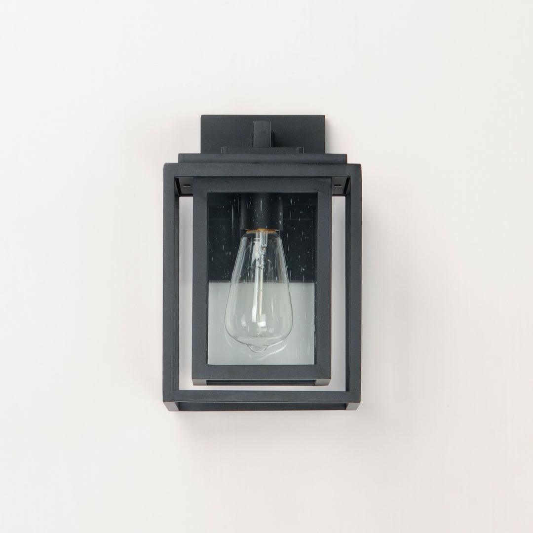 Black Aluminum Frame In Frame with Clear Seedy Glass Shade Outdoor Wall Sconce - LV LIGHTING