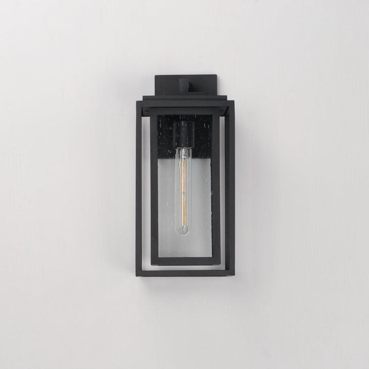 Black Aluminum Frame In Frame with Clear Seedy Glass Shade Outdoor Wall Sconce - LV LIGHTING