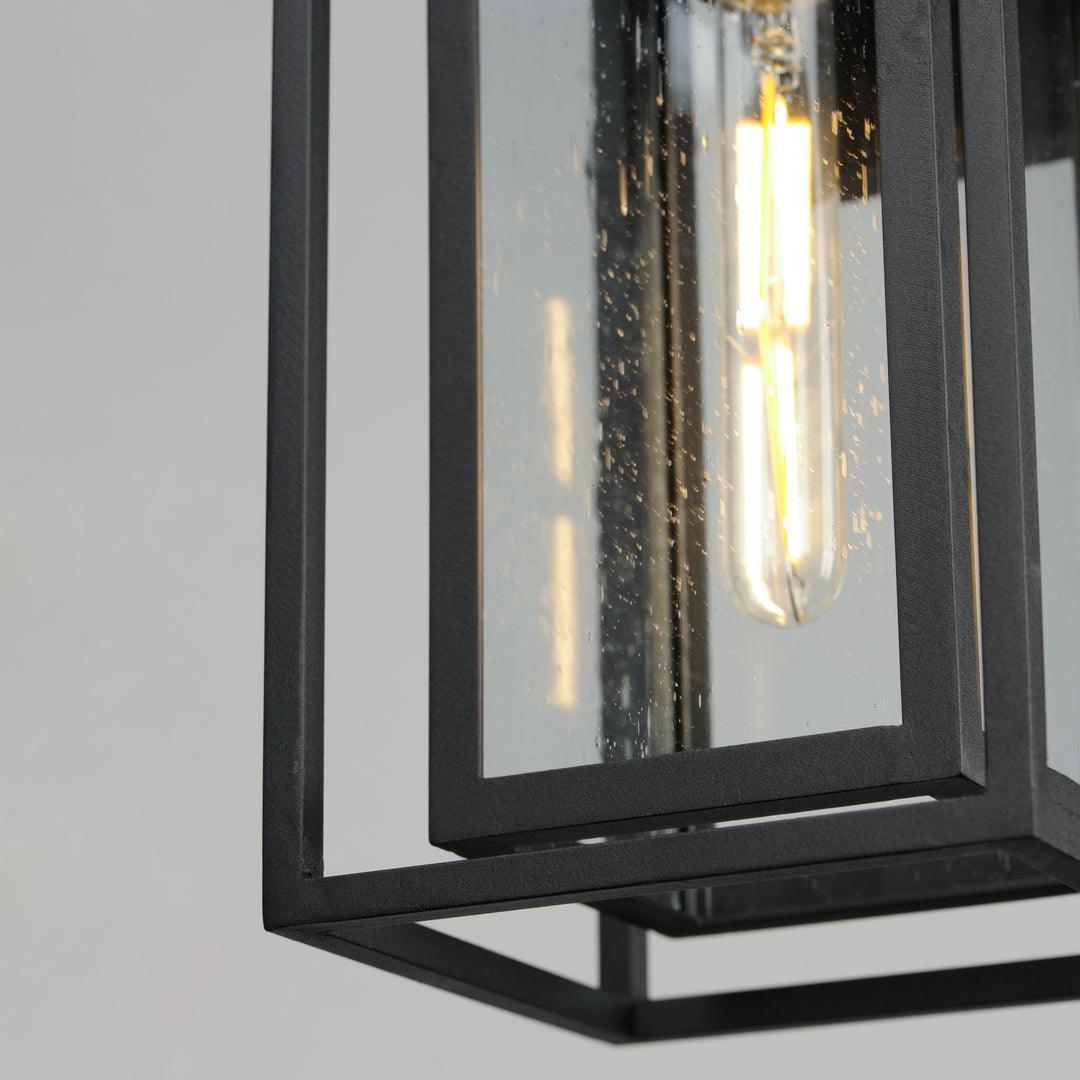 Black Aluminum Frame In Frame with Clear Seedy Glass Shade Outdoor Wall Sconce - LV LIGHTING