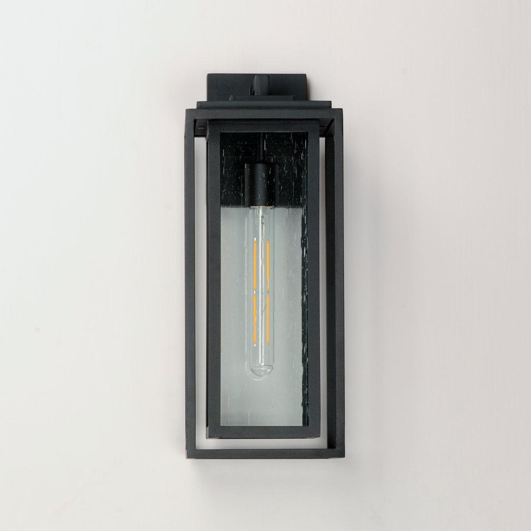 Black Aluminum Frame In Frame with Clear Seedy Glass Shade Outdoor Wall Sconce - LV LIGHTING
