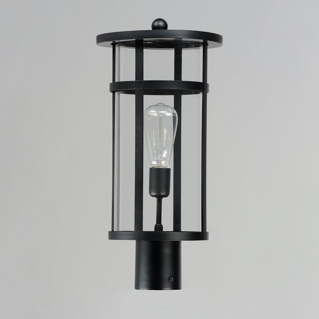 Black Aluminum Frame with Clear Glass Shade Outdoor Post Light - LV LIGHTING