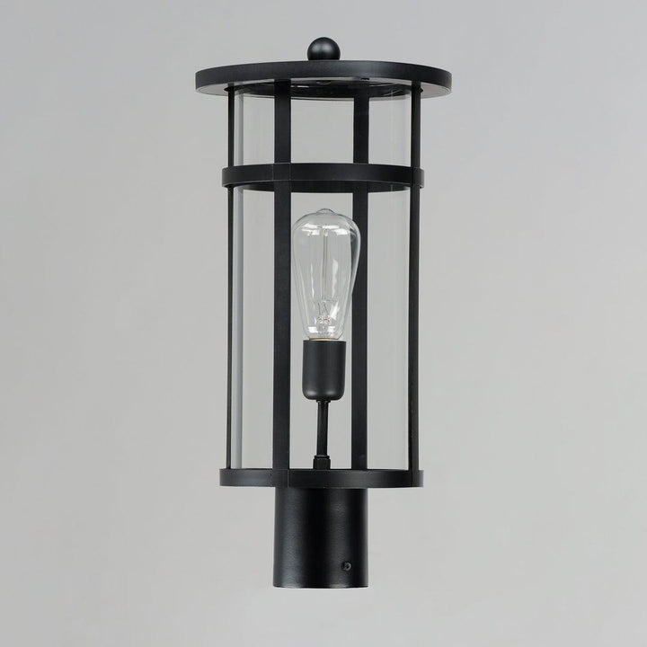 Black Aluminum Frame with Clear Glass Shade Outdoor Post Light - LV LIGHTING