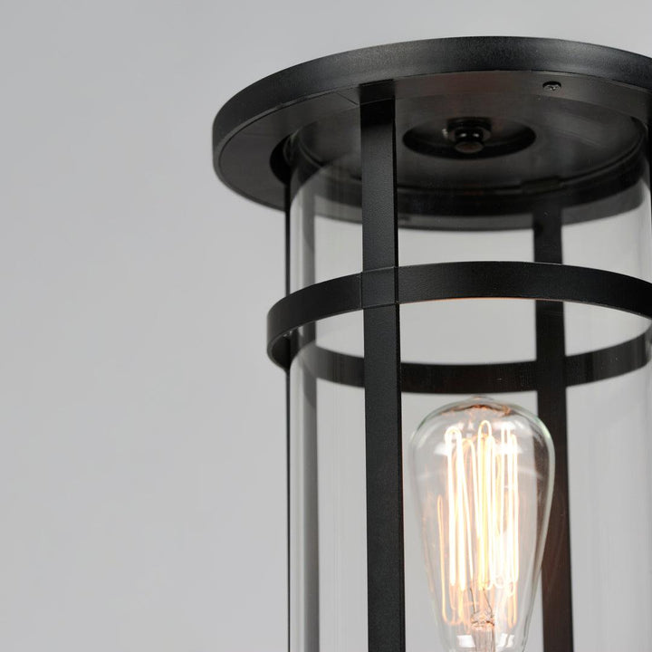 Black Aluminum Frame with Clear Glass Shade Outdoor Post Light - LV LIGHTING