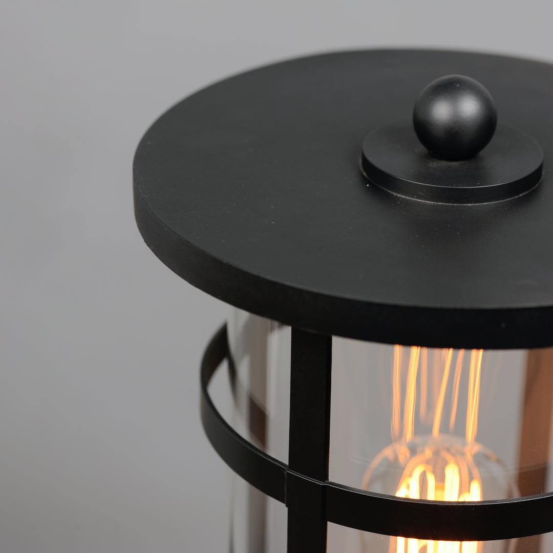 Black Aluminum Frame with Clear Glass Shade Outdoor Post Light - LV LIGHTING