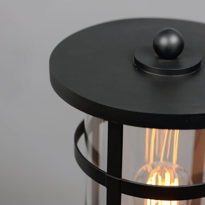 Black Aluminum Frame with Clear Glass Shade Outdoor Post Light - LV LIGHTING