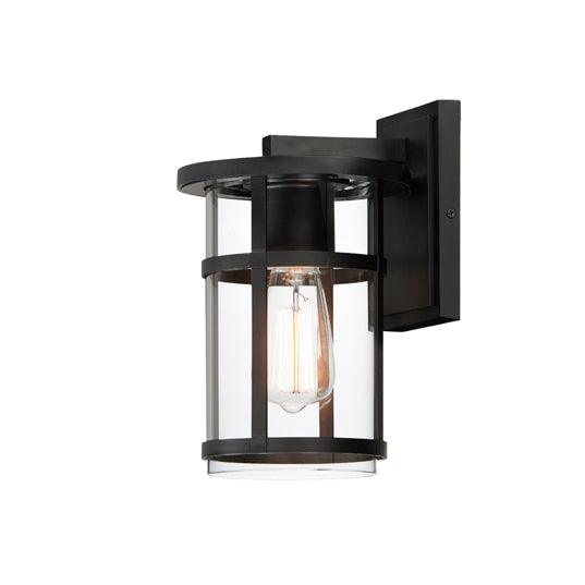 Black Aluminum Frame with Clear Glass Shade Outdoor Wall Sconce - LV LIGHTING
