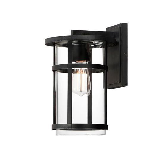 Black Aluminum Frame with Clear Glass Shade Outdoor Wall Sconce - LV LIGHTING