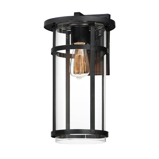 Black Aluminum Frame with Clear Glass Shade Outdoor Wall Sconce - LV LIGHTING