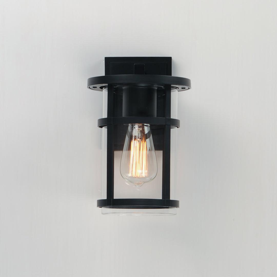 Black Aluminum Frame with Clear Glass Shade Outdoor Wall Sconce - LV LIGHTING