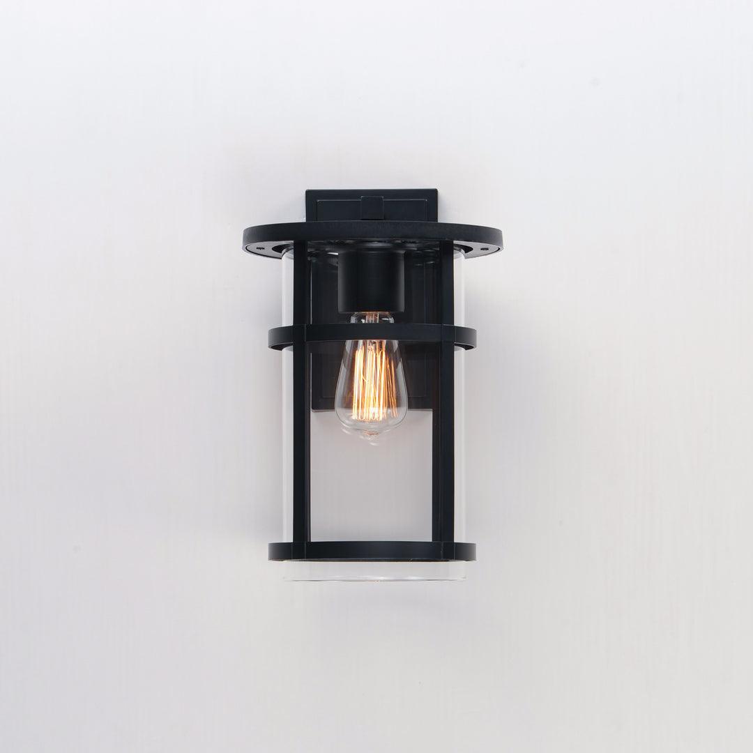 Black Aluminum Frame with Clear Glass Shade Outdoor Wall Sconce - LV LIGHTING