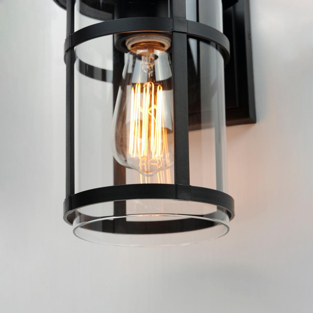 Black Aluminum Frame with Clear Glass Shade Outdoor Wall Sconce - LV LIGHTING