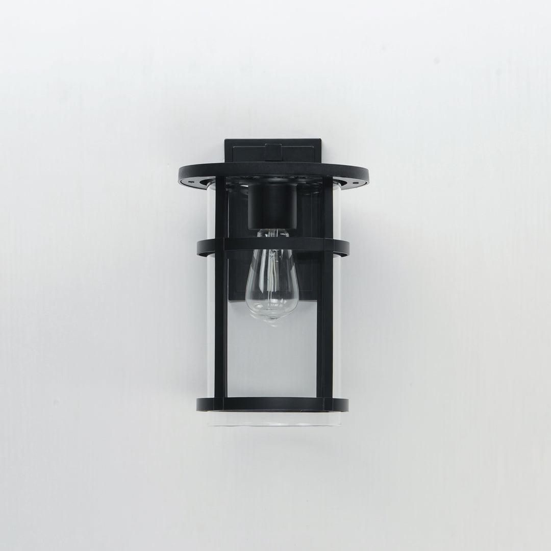 Black Aluminum Frame with Clear Glass Shade Outdoor Wall Sconce - LV LIGHTING