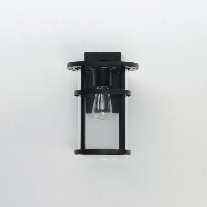 Black Aluminum Frame with Clear Glass Shade Outdoor Wall Sconce - LV LIGHTING
