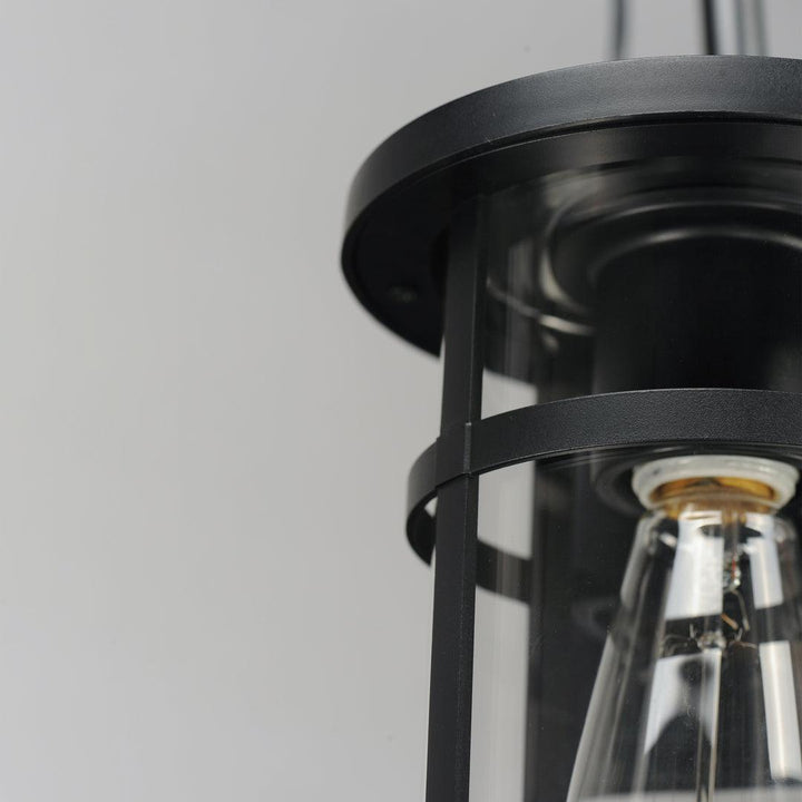 Black Aluminum Frame with Clear Glass Shade Outdoor Wall Sconce - LV LIGHTING