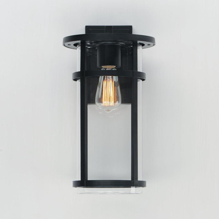 Black Aluminum Frame with Clear Glass Shade Outdoor Wall Sconce - LV LIGHTING