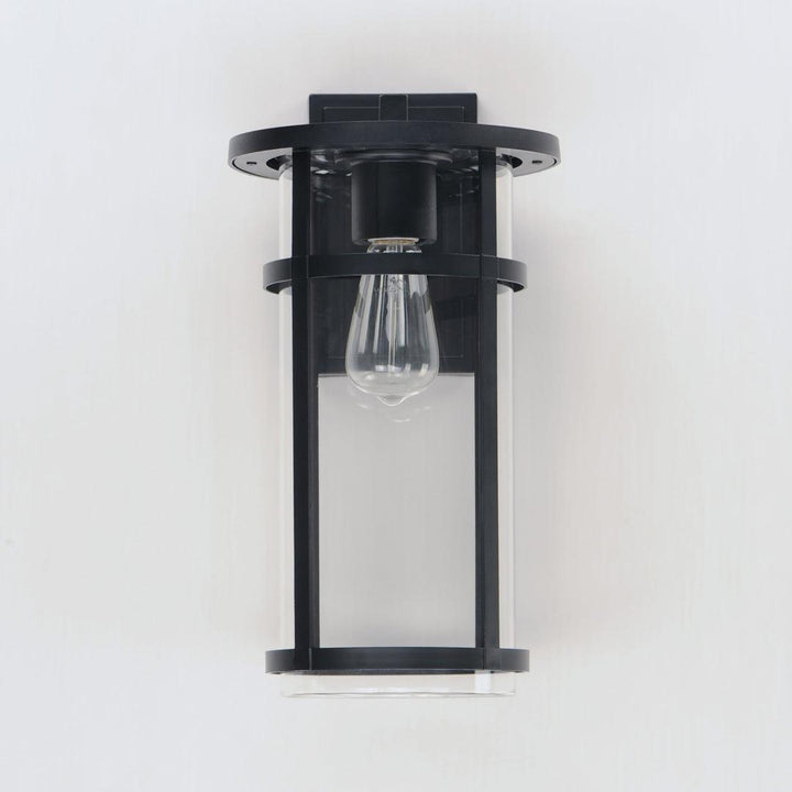 Black Aluminum Frame with Clear Glass Shade Outdoor Wall Sconce - LV LIGHTING