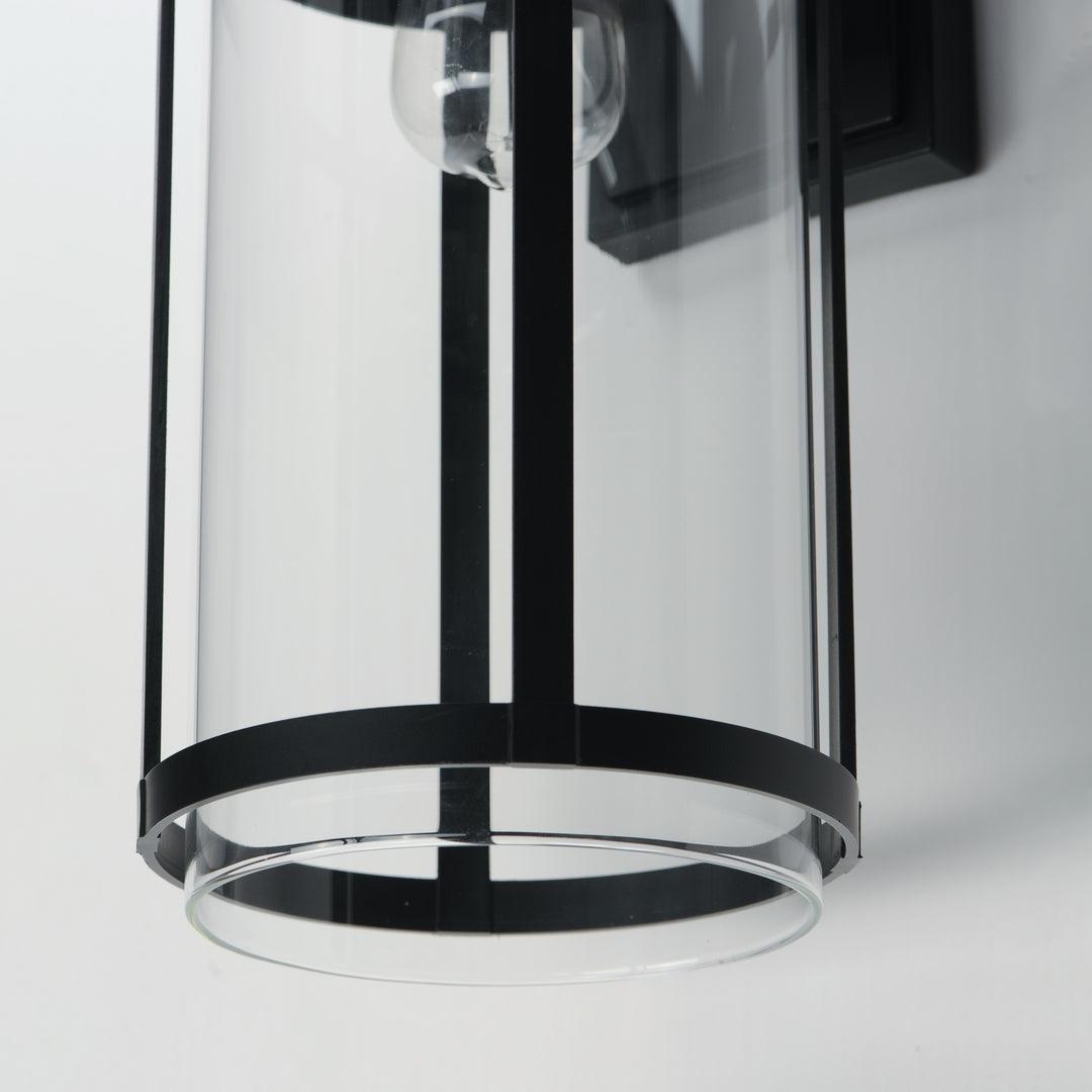 Black Aluminum Frame with Clear Glass Shade Outdoor Wall Sconce - LV LIGHTING