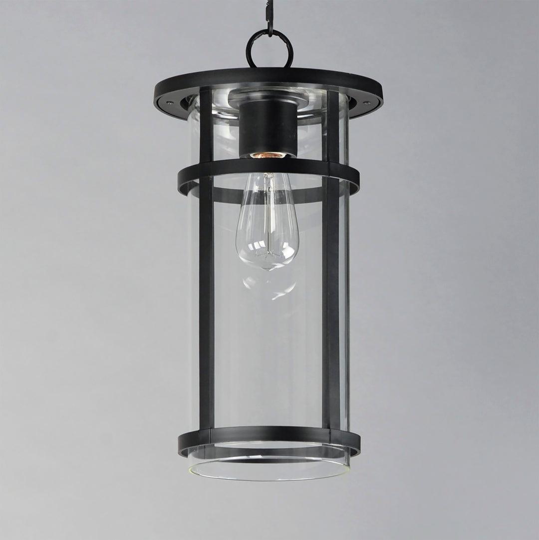 Black Aluminum Frame with Clear Glass Shade Outdoor Pendant - LV LIGHTING