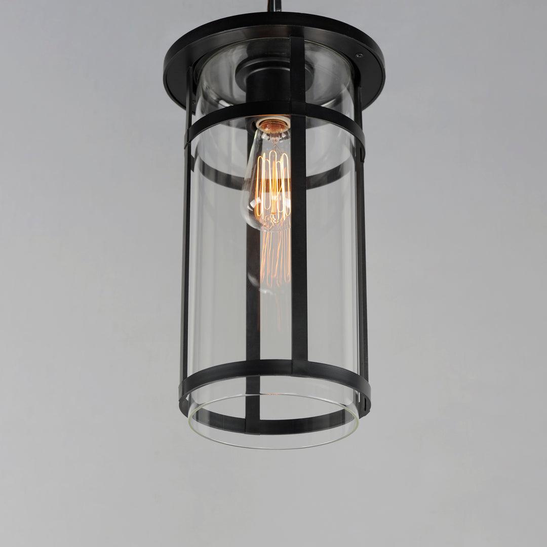 Black Aluminum Frame with Clear Glass Shade Outdoor Pendant - LV LIGHTING