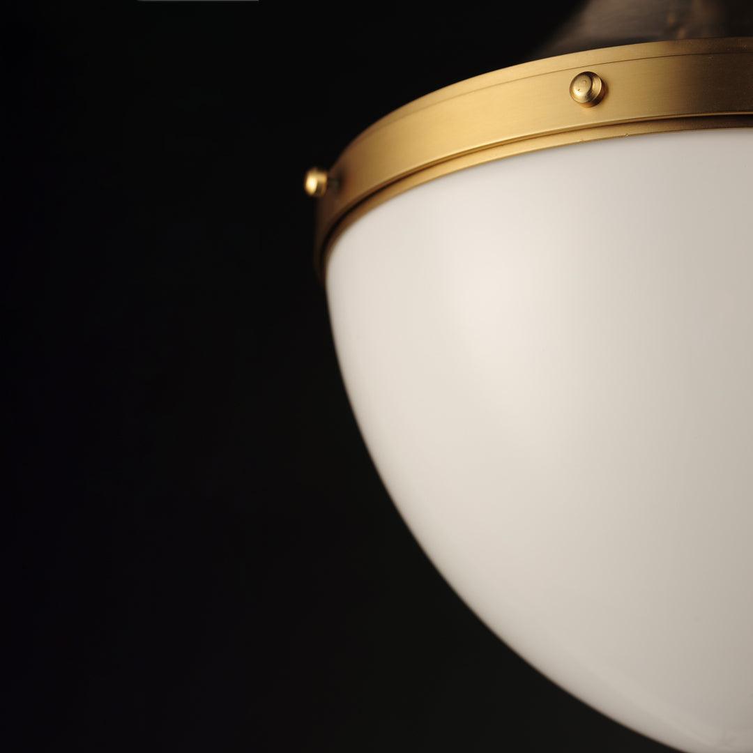 Satin Nickel with Stain Brass Frame with Satin White Glass Diffuser Pendant - LV LIGHTING