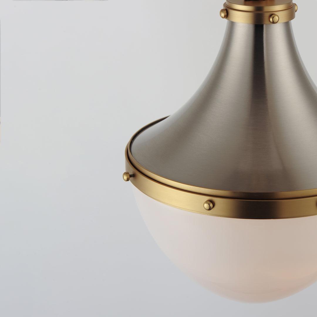 Satin Nickel with Stain Brass Frame with Satin White Glass Diffuser Pendant - LV LIGHTING