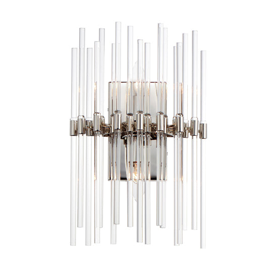 Steel Frame with Clear Glass Rod Wall Sconce