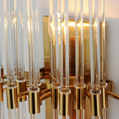 Steel Frame with Clear Glass Rod Wall Sconce