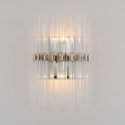 Steel Frame with Clear Glass Rod Wall Sconce