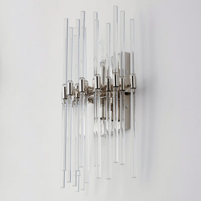 Steel Frame with Clear Glass Rod Wall Sconce