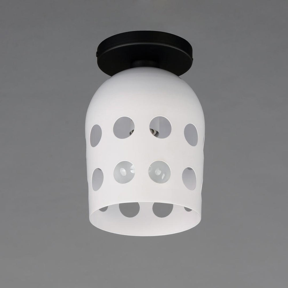 Black with White Dot Open Hole Shade Flush Mount - LV LIGHTING