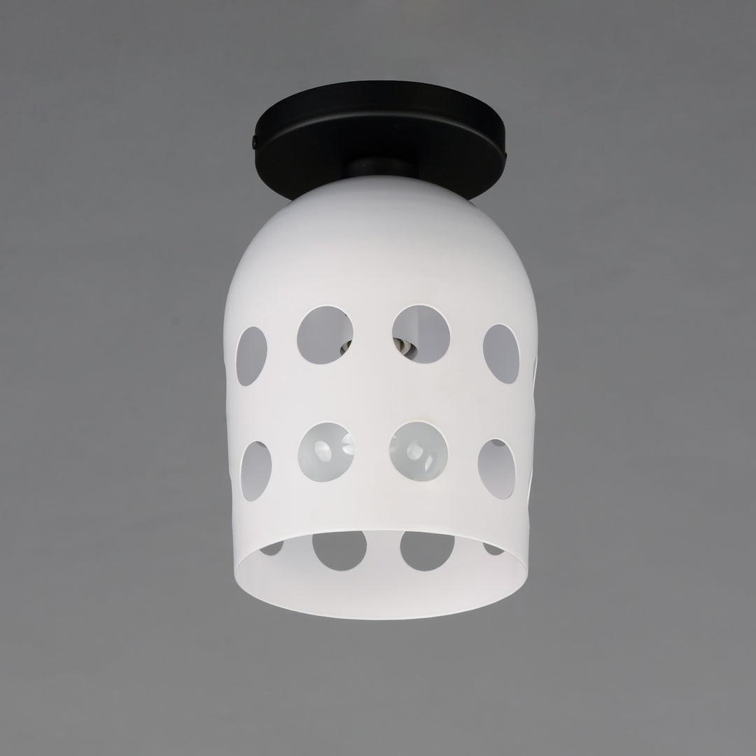 Black with White Dot Open Hole Shade Flush Mount - LV LIGHTING