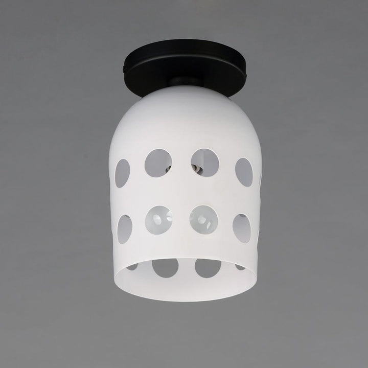 Black with White Dot Open Hole Shade Flush Mount - LV LIGHTING